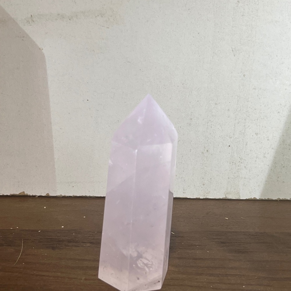 Small rose quartz tower